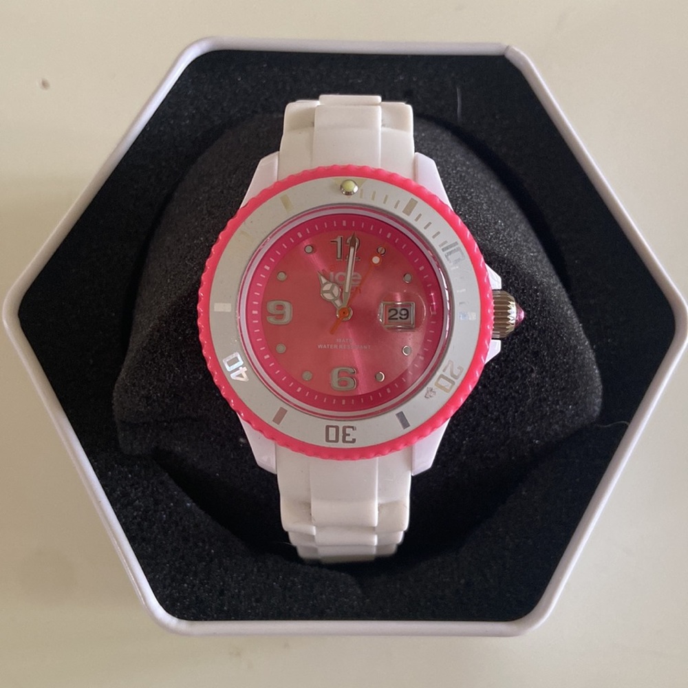 Baby G Watch Pink and White